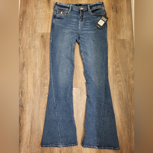 True Religion Joey Mid Rise Single Needle Flare Jean Medium Storm Wash  Size 29 - Picture 7 of 16